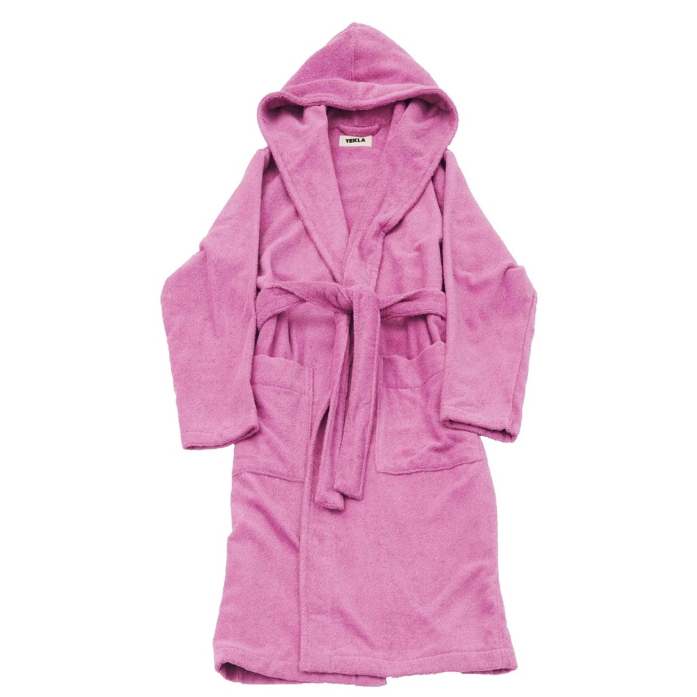 Tekla Magenta Pink Hooded Bathrobe